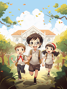 校园小学生卡通人物插画26