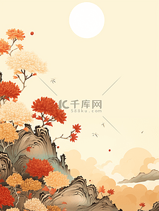 九月初九插画图片_唯美重阳节菊花插画29