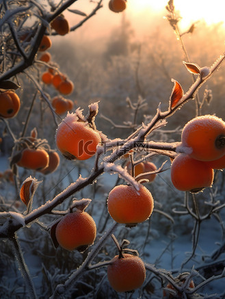 插画中国节气果实上的霜冻12下载png下载psd企业vip免费下载免抠元素