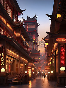 大唐繁华夜景长安街景8