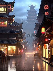 大唐繁华夜景长安街景3