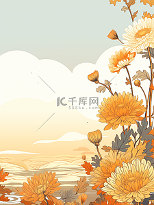 九月初九插画图片_唯美菊花重阳节节日插画6