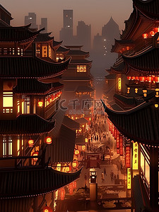 大唐繁华夜景长安街景15