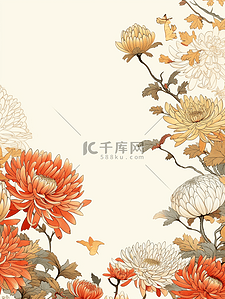 九月初九插画图片_唯美菊花重阳节节日插画13