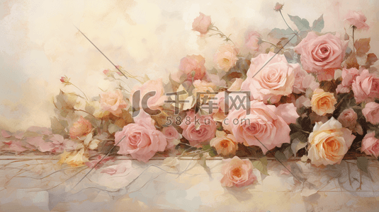 花瓣520插画图片_唯美浪漫粉色花瓣七夕情人节插画8