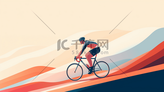 自行车骑行运动员卡通插画15