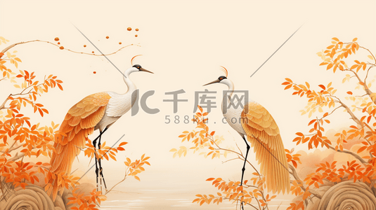 中国风传统花鸟绘画插画1