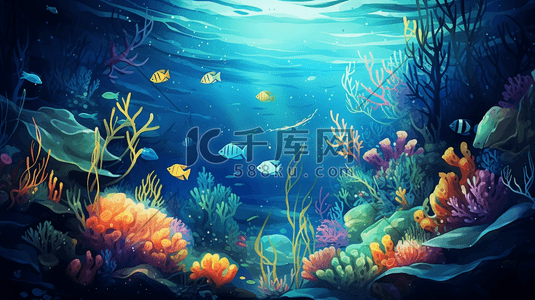唯美海底世界卡通插画28