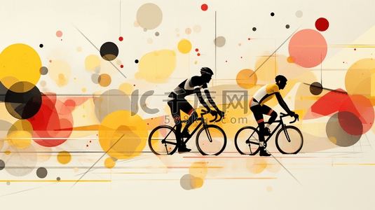 自行车骑行运动员卡通插画9
