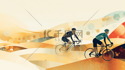 自行车骑行运动员卡通插画7