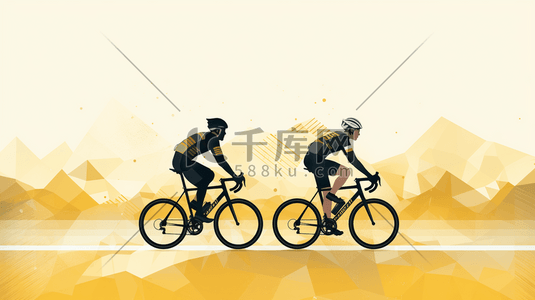 自行车骑行运动员卡通插画17