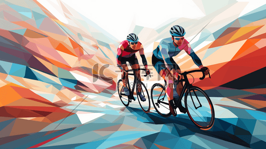 自行车骑行运动员卡通插画10
