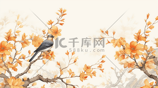 中国风传统花鸟绘画插画3