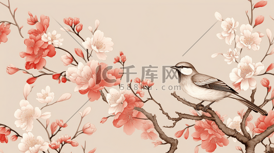 中国风传统花鸟绘画插画24