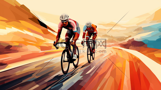 自行车骑行运动员卡通插画1
