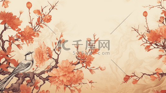 中国风传统花鸟绘画插画2