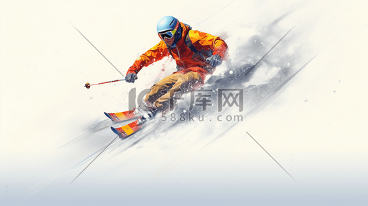 滑雪插画图片_极限运动滑雪运动员插画5