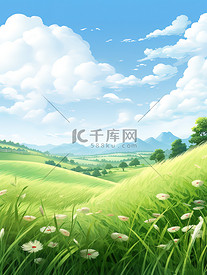 夏季蓝天草地野花自然景观插图10