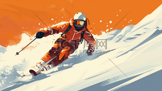 速度表hover插画图片_极限运动滑雪插画23