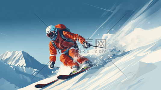 极限运动滑雪运动员插画6