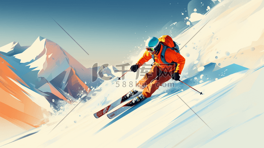 极限运动滑雪运动员插画18