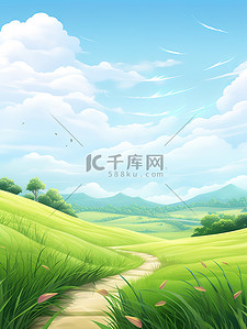夏季蓝天草地野花自然景观插图18