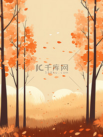 秋季森林的极简主义插图5