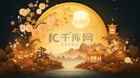 中国风中秋月亮插画3