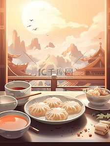 香味特效插画图片_饺子水饺点心中餐美食插图4