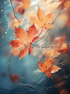 秋天的叶子插画图片_秋天的枫叶落叶秋色10