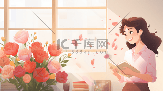 教师节快乐教师插画图片_教师节快乐教师插画6