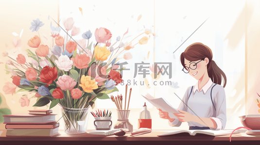 教师节快乐教师插画1