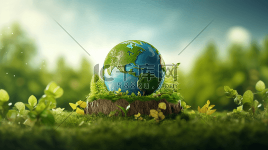 绿色保护地球环保插画2