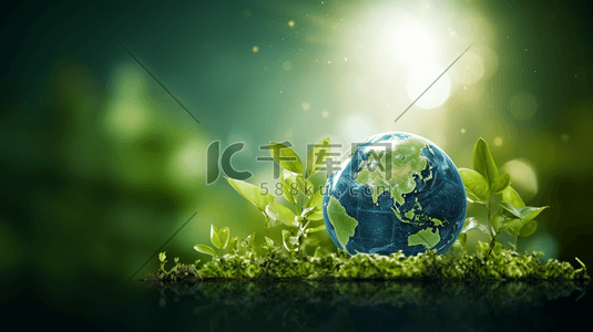 绿色绿色地球插画图片_绿色保护地球环保插画18