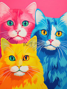 猫宠物彩色艺术插图2