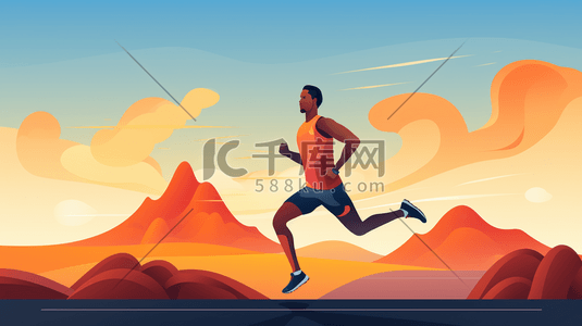 奔跑的男性插画设计