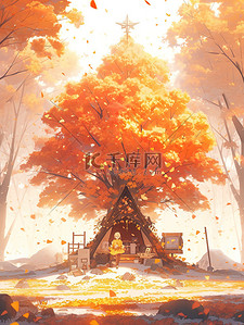 秋天的银杏树秋色气氛11