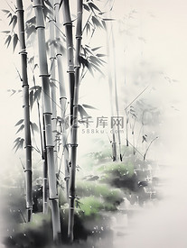 中国水墨画竹林竹子12