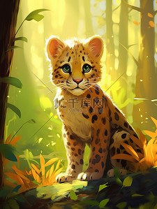 森林里的一只可爱的小豹17