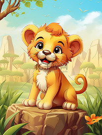 丛林中的一只可爱的小狮子19