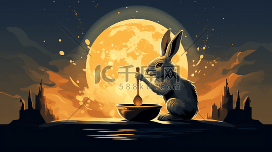 兔子毛茸茸插画图片_可爱的卡通小兔子