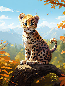 森林里的一只可爱的小豹12