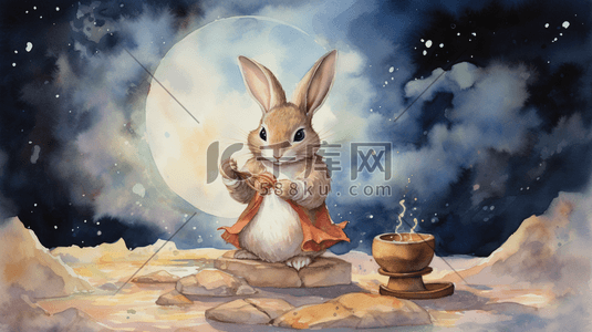 卡通小兔子插画图片_可爱的卡通小兔子