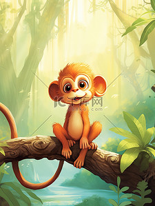 森林里的一只可爱的小猴子4