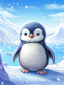 北极企鹅插画图片_一只可爱的小企鹅儿童绘本20