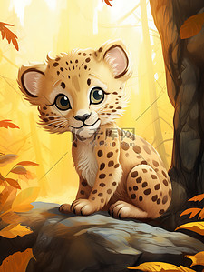 森林里的一只可爱的小豹19
