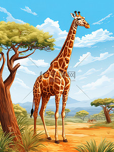 长颈鹿儿童书本插图风格2