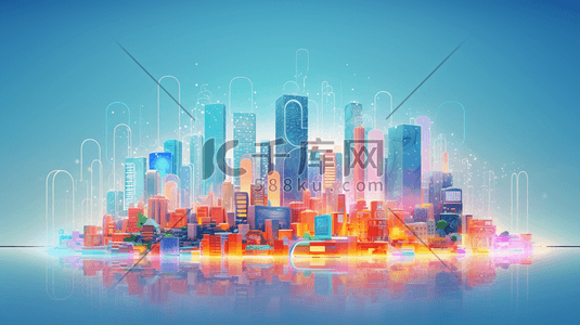 彩色科技感智慧城市插图8