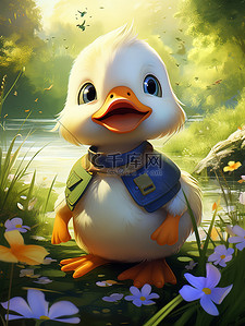 草地上可爱的鸭子儿童绘本7