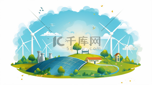 扁平化环保新能源插画1